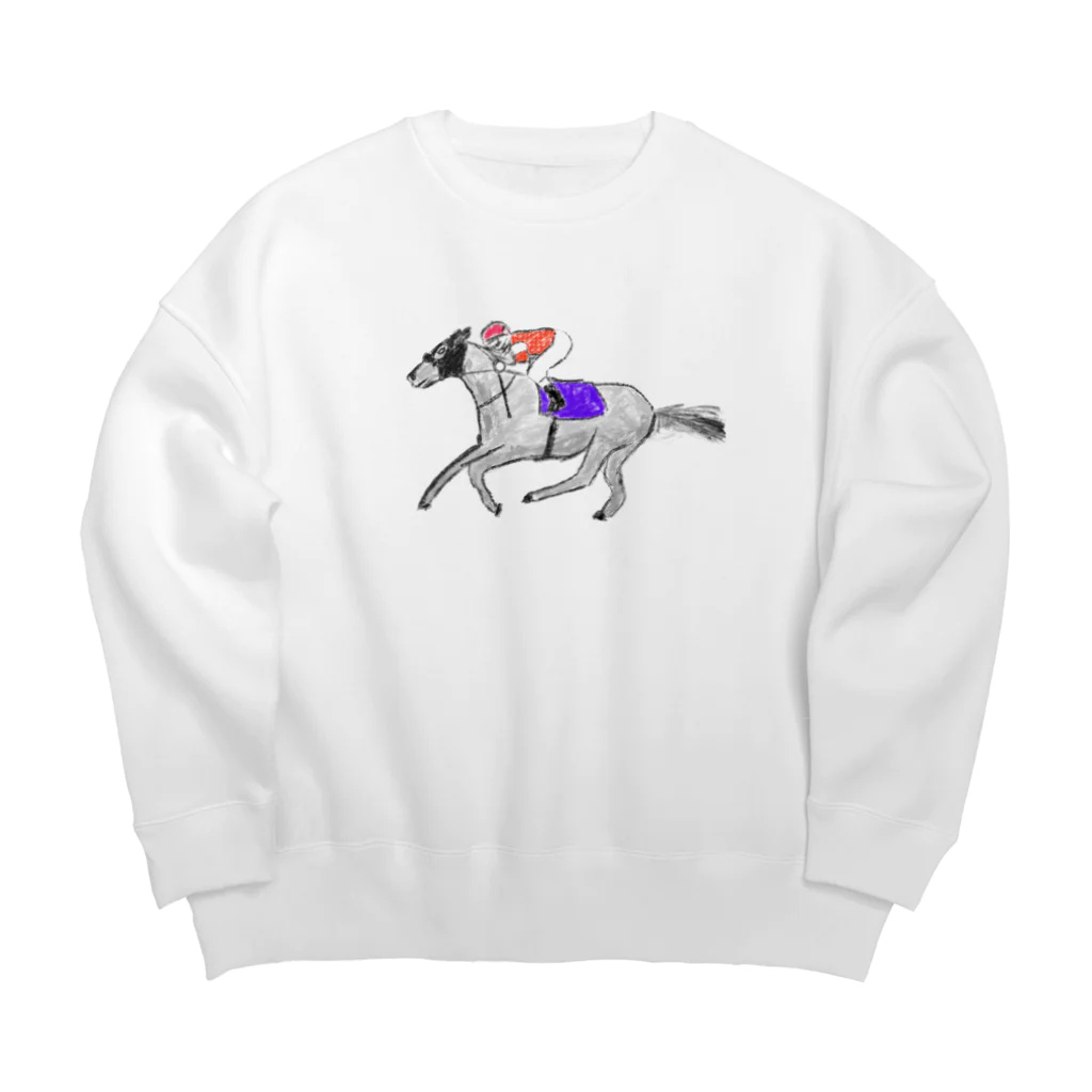 鶴丸男のお店の芦毛の怪物くん Big Crew Neck Sweatshirt