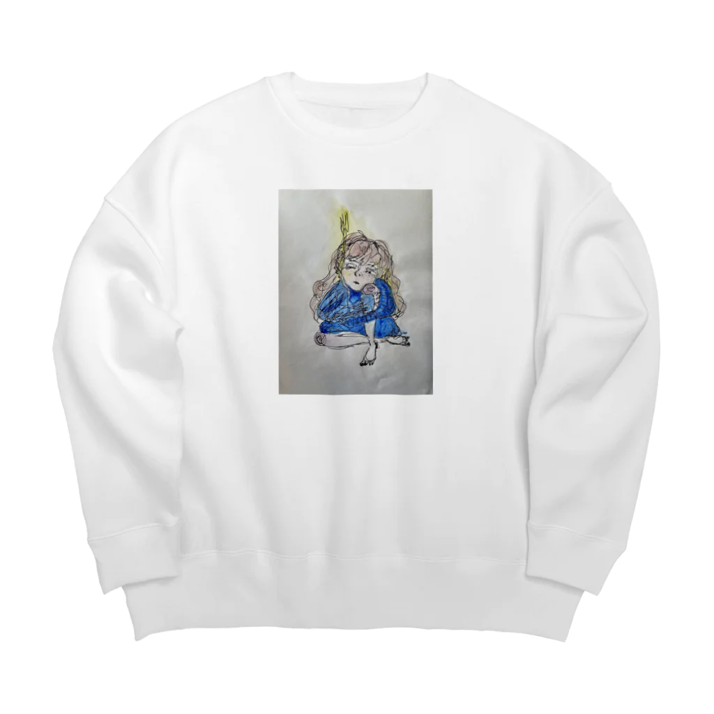 べいびーもんすたーのsleepy girl Big Crew Neck Sweatshirt