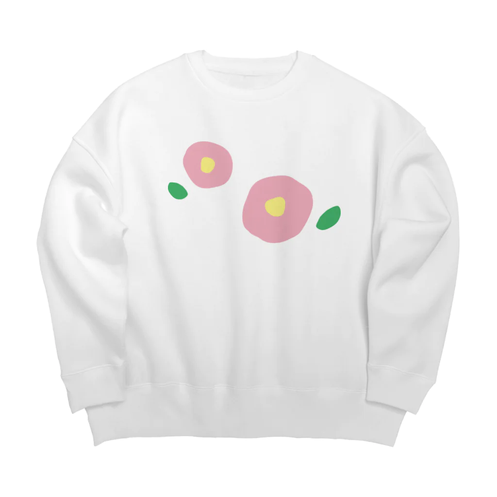 kozukuzukzの椿（ピンクふたつ） Big Crew Neck Sweatshirt