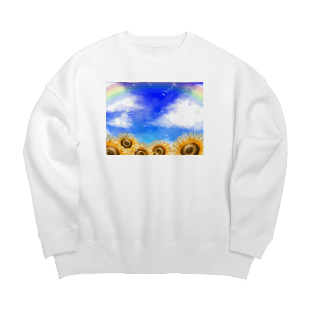 ちくわぶの夏の背景 Big Crew Neck Sweatshirt