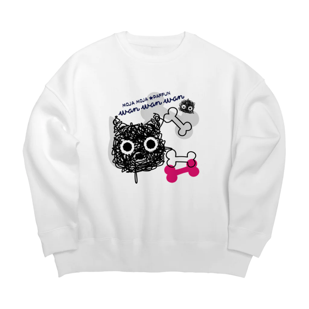 イラスト MONYAAT のCT107 もじゃもじゃ★ぱっふん*wanwanwanA Big Crew Neck Sweatshirt