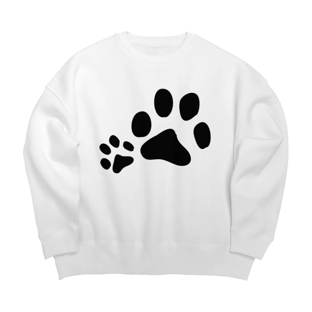 きとぅん・から〜／仔猫の首輪の足跡２個（黒） Big Crew Neck Sweatshirt