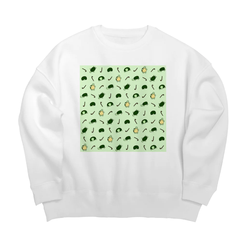 ゆるいイラストのアイテム - イラストレーターハセガワのカメと杖 Big Crew Neck Sweatshirt