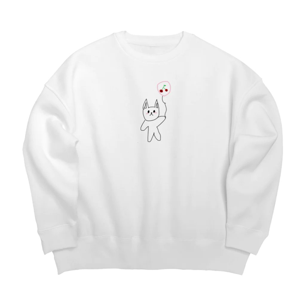 りいさくらんぼ🍒のニャンさくらんぼ Big Crew Neck Sweatshirt