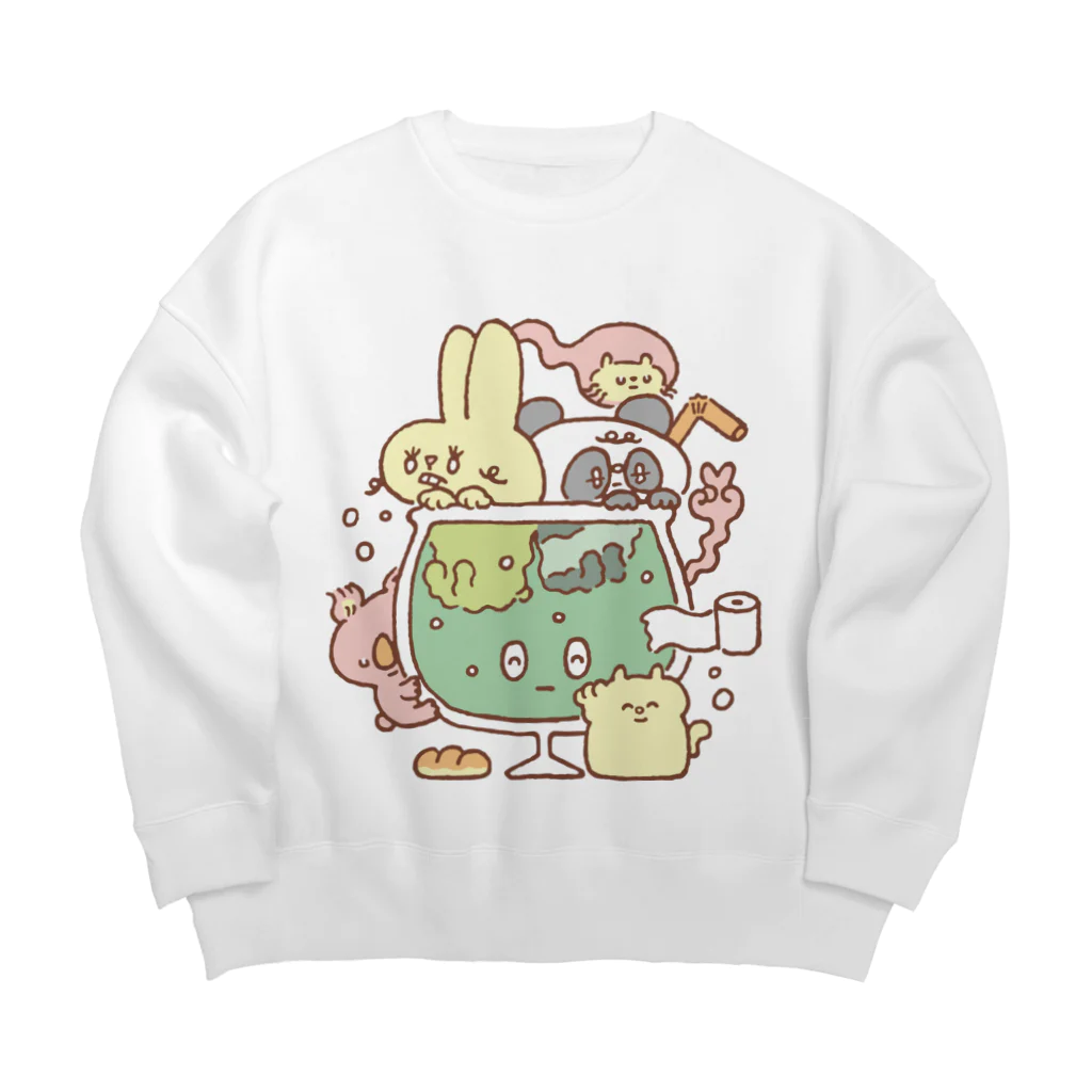 SHOP味み suzuri店のあつまるどうぶつの盛り Big Crew Neck Sweatshirt