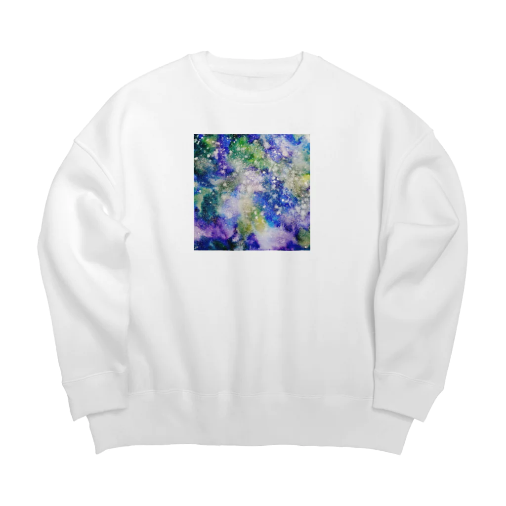 kumakikiのemotional galaxy Big Crew Neck Sweatshirt