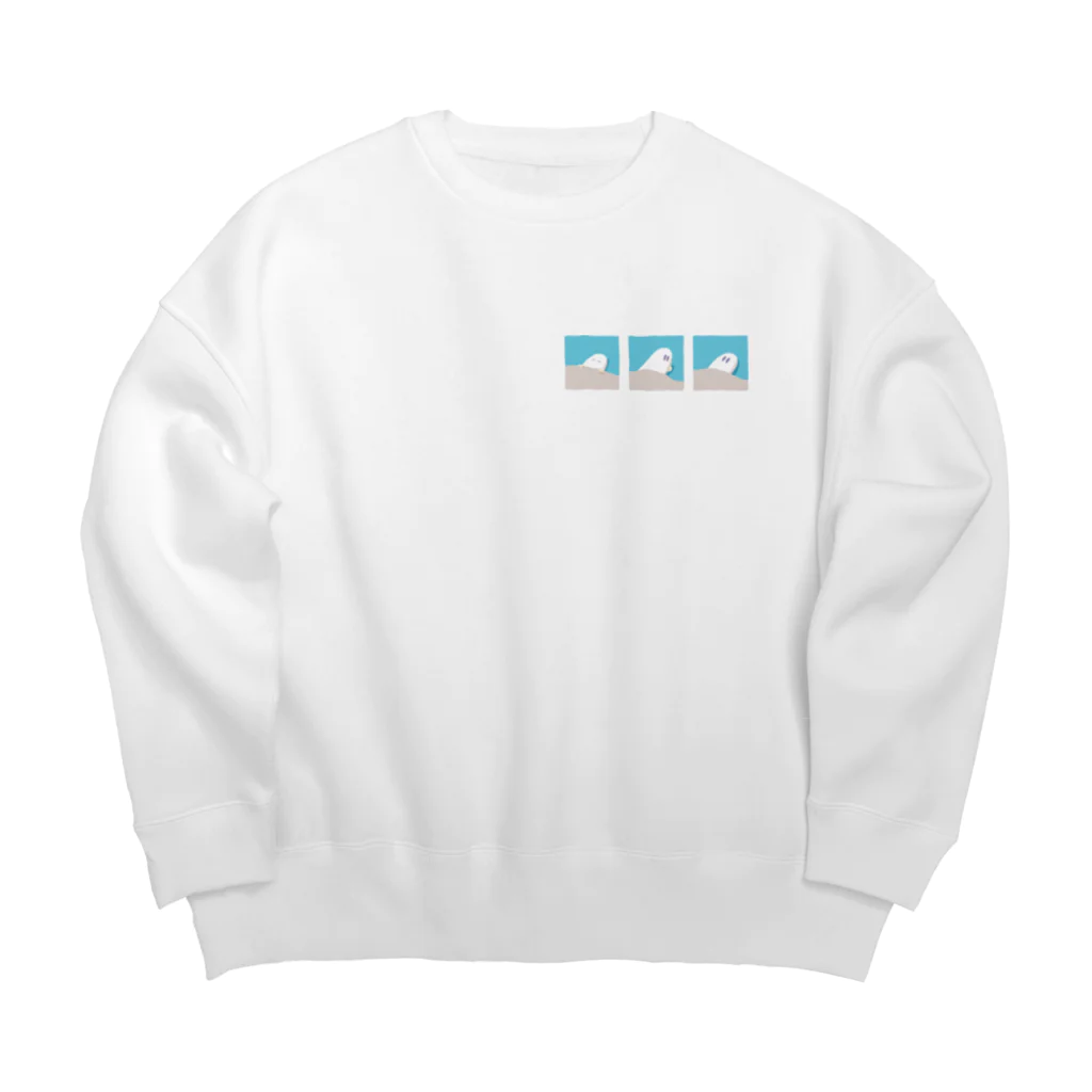 CHIMNEY雑貨店の休日になにもできないななしのおばけちゃん Big Crew Neck Sweatshirt