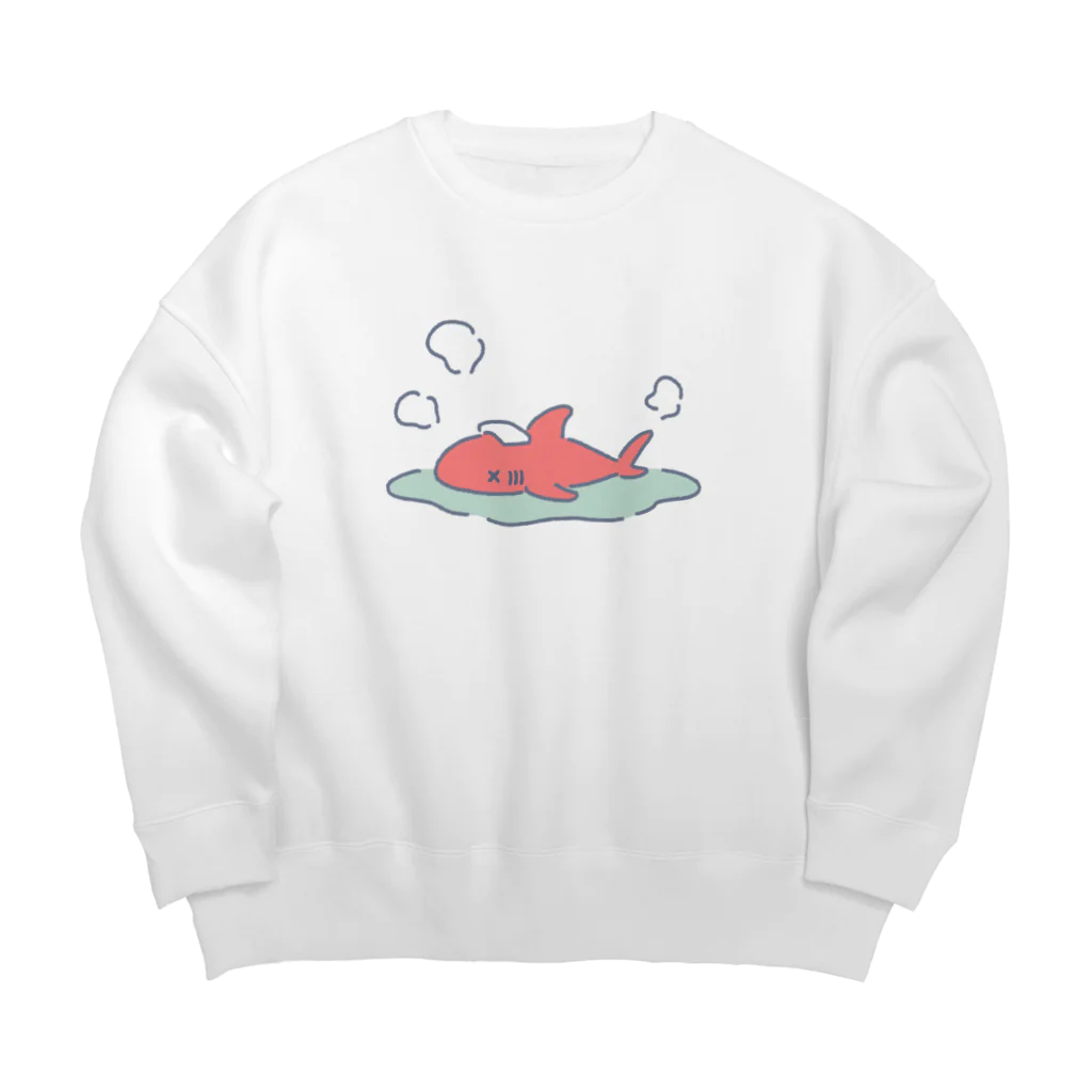 サメ わりとおもいののぼせたサメ Big Crew Neck Sweatshirt