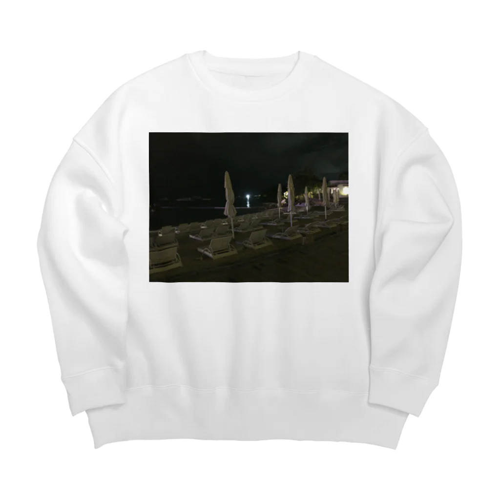 R-pigの夜のビーチ Big Crew Neck Sweatshirt