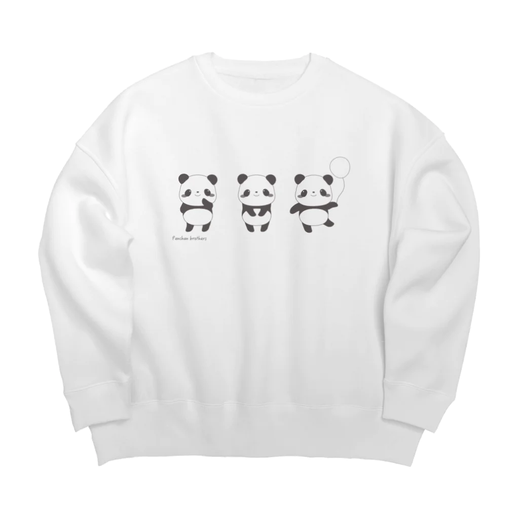 aiart aimiのレトロパンダの三兄弟 Big Crew Neck Sweatshirt