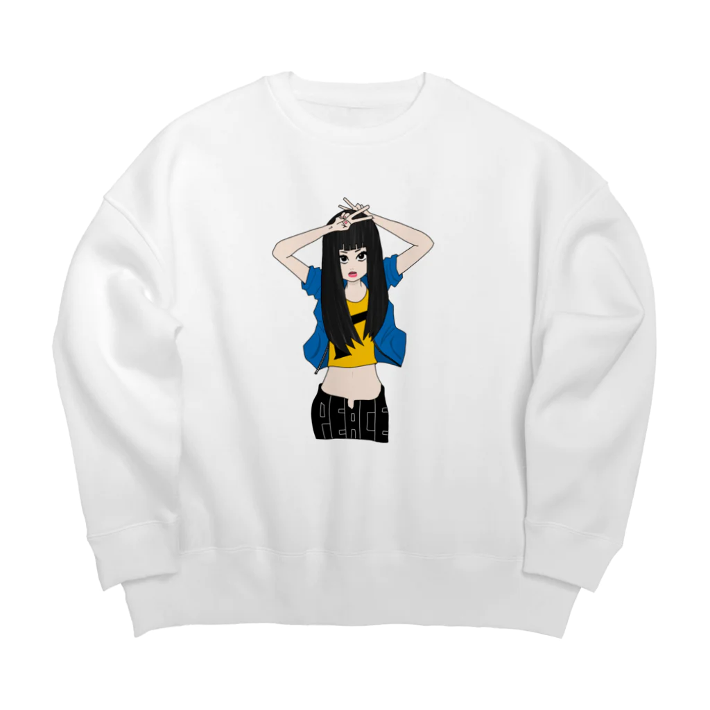 じっどまーのぴーす。 Big Crew Neck Sweatshirt