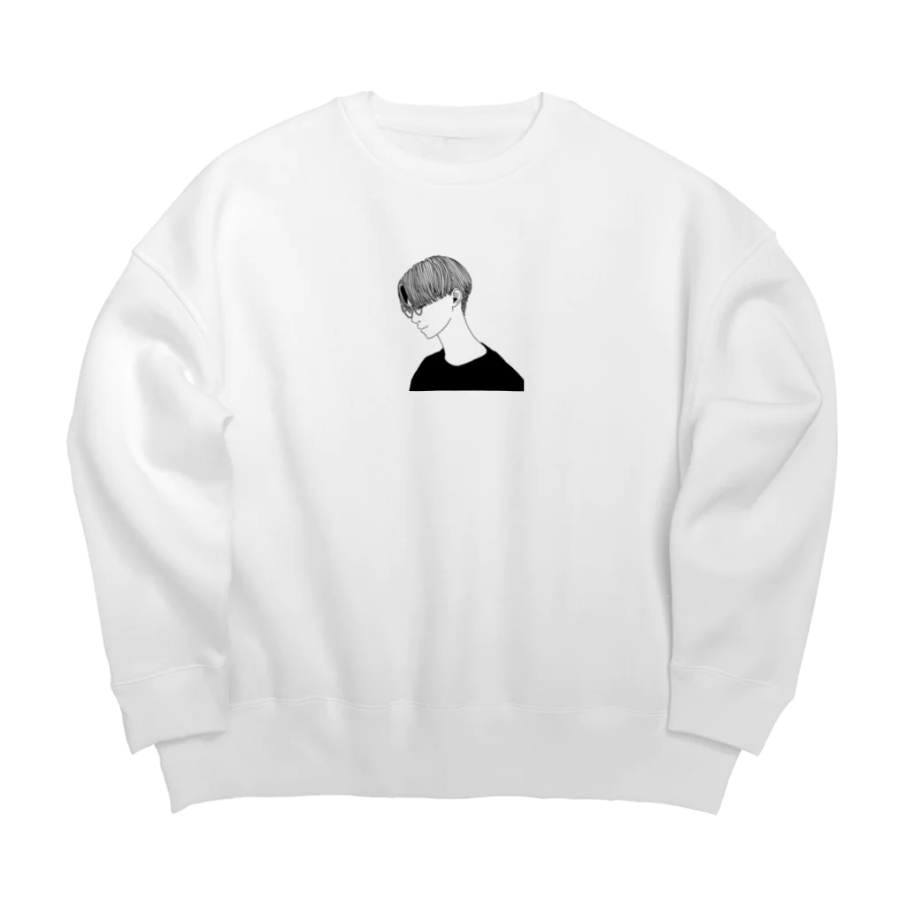 ゆずる祭りの丸メガネのyuzuruくん Big Crew Neck Sweatshirt