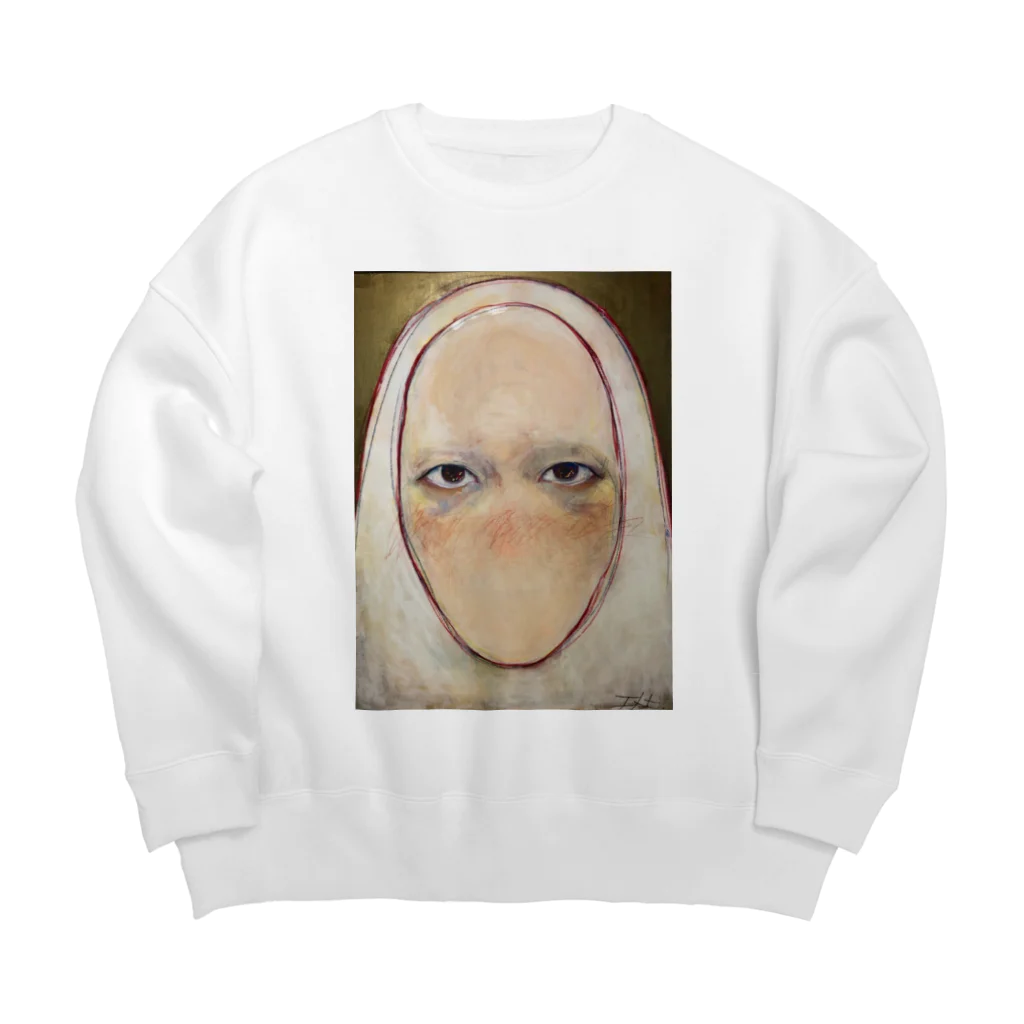 ノーライフノーマスクの顔面絵 Big Crew Neck Sweatshirt