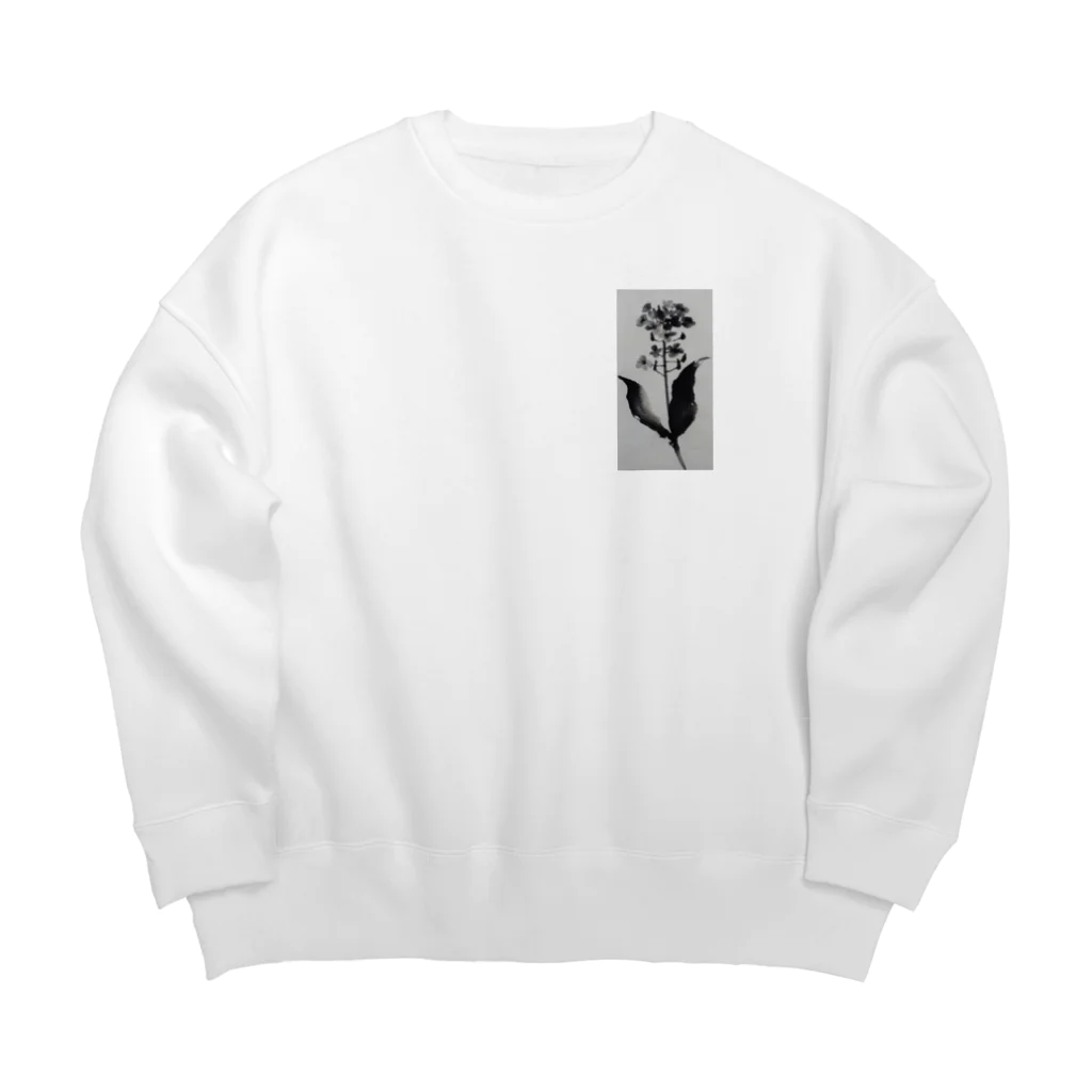 水墨絵師 松木墨善の菜の花と蝶々 Big Crew Neck Sweatshirt