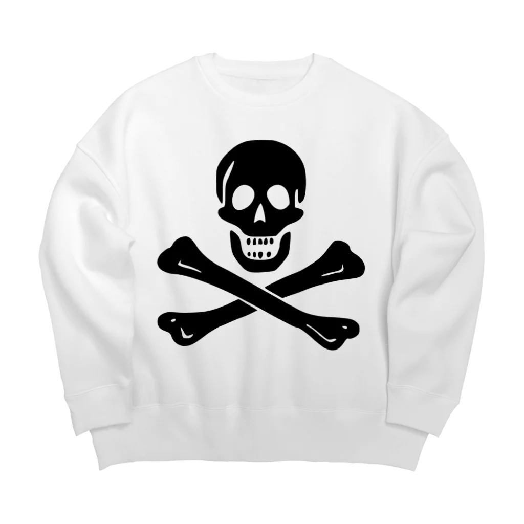 DRIPPEDの海賊旗スカル-Jolly Roger サミュエル・ベラミーの海賊旗-黒ロゴ ビッグシルエットスウェット