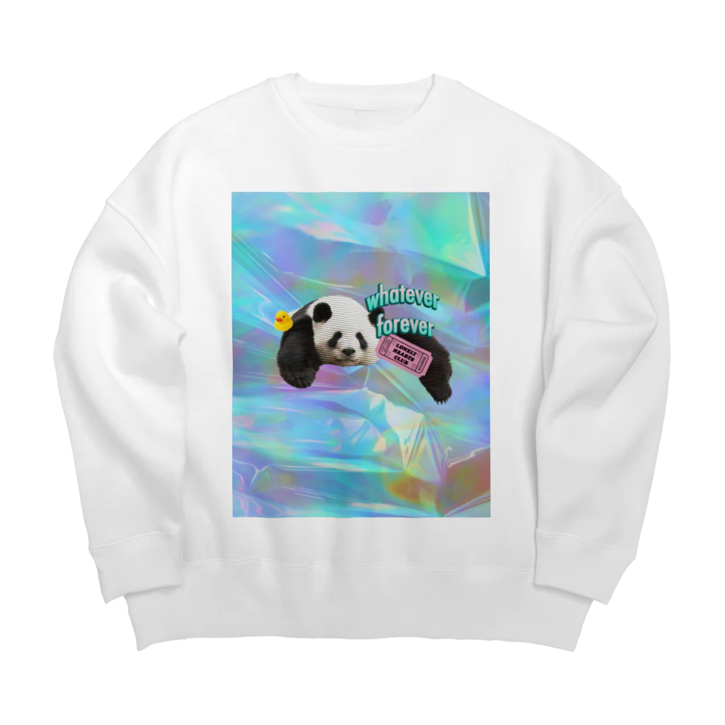 𝙈𝙊𝙈𝙊'𝙨 𝙎𝙝𝙤𝙥のホログラム & レトロpanda-03 Big Crew Neck Sweatshirt