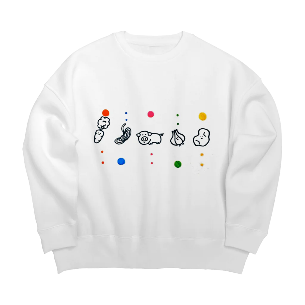 きりんのにくじゃが大きめ Big Crew Neck Sweatshirt