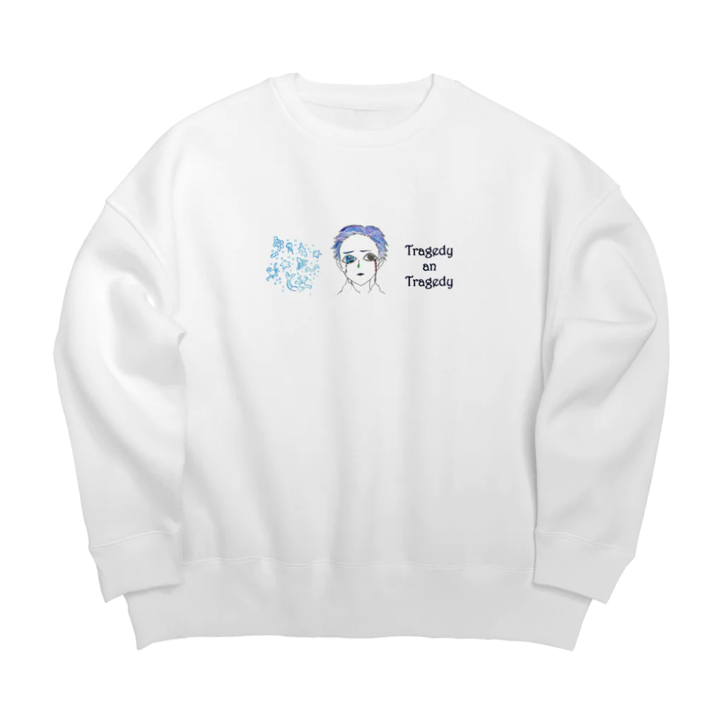 椿優希のあぁ悲劇くん Big Crew Neck Sweatshirt