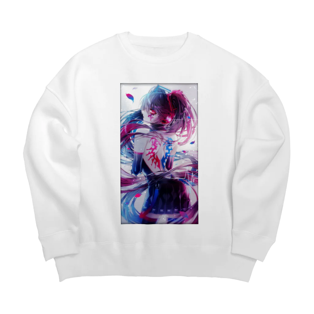 捨ての翼の少女 Big Crew Neck Sweatshirt