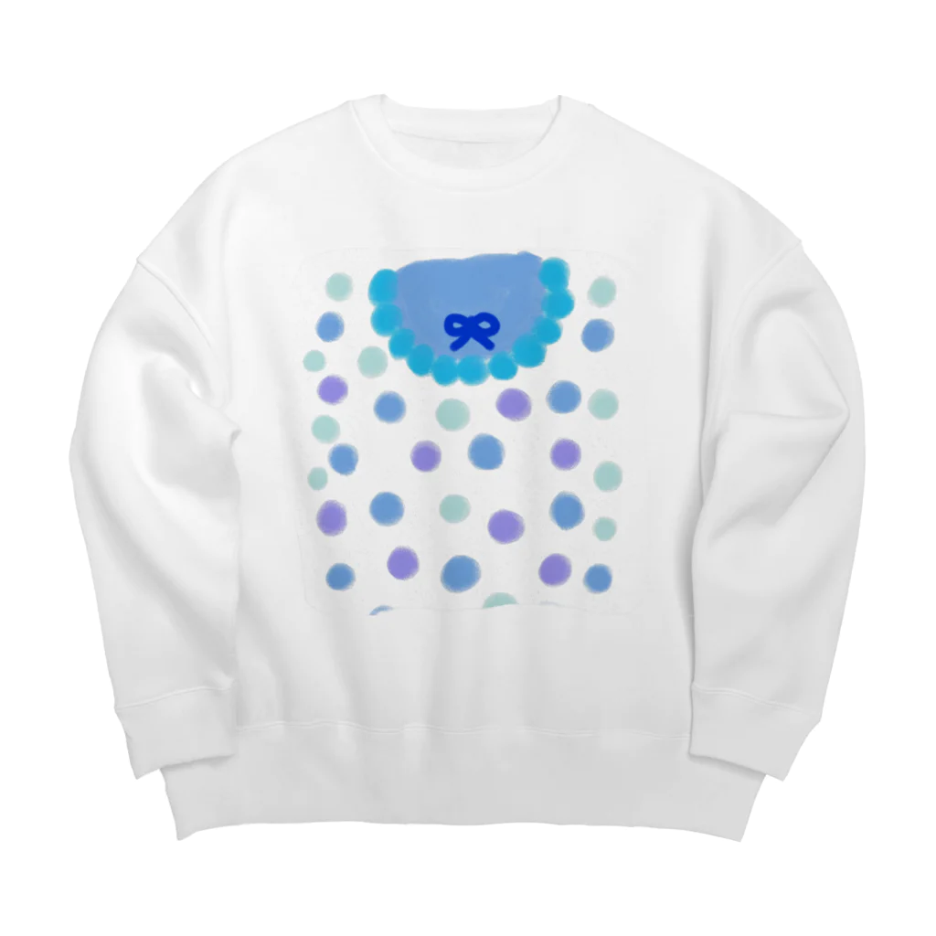 🍒かずぴーのおみせ🍓の🔵水玉すくえあ🔵 Big Crew Neck Sweatshirt