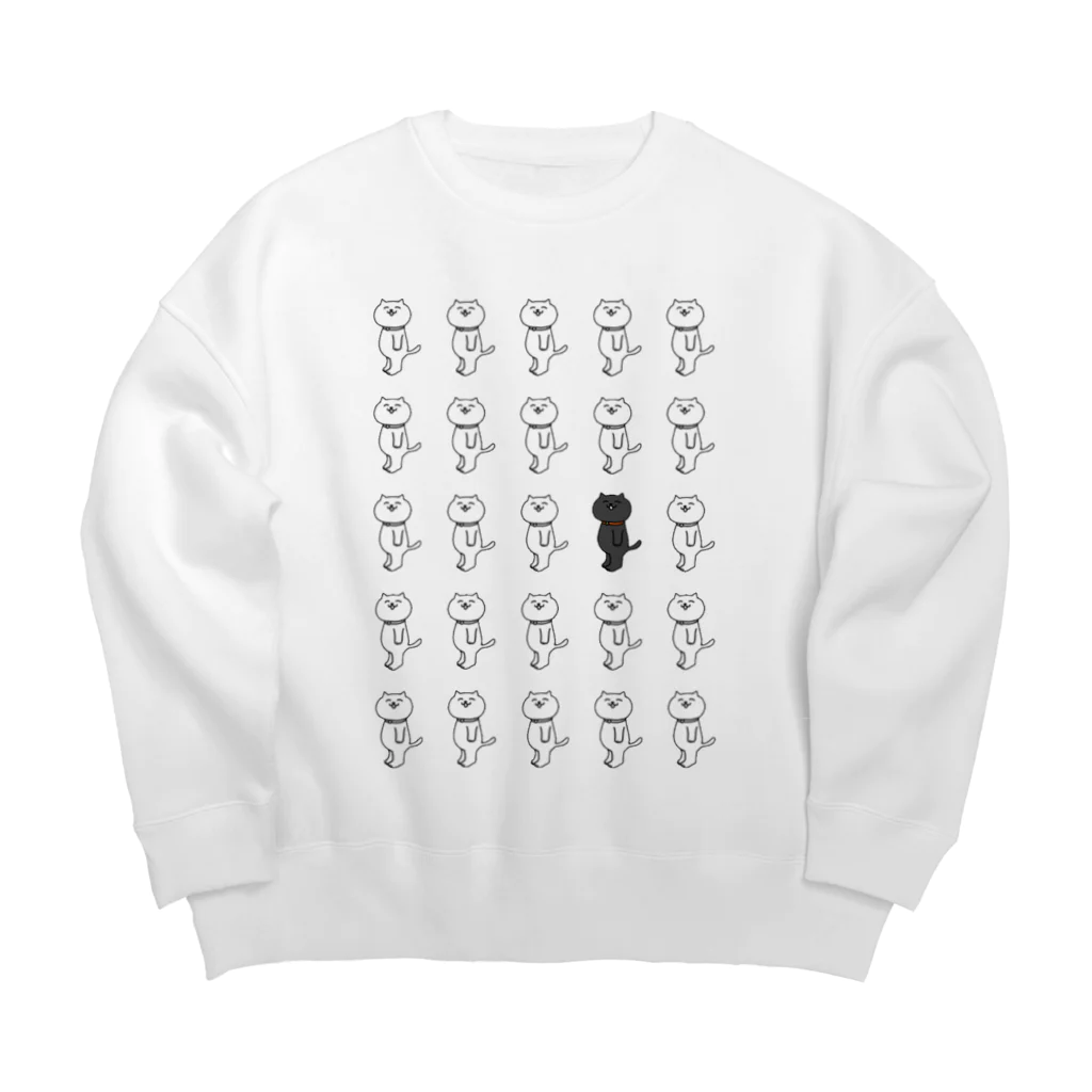 知ったかぶりのねこかぶりの沢山にゃん子 Big Crew Neck Sweatshirt