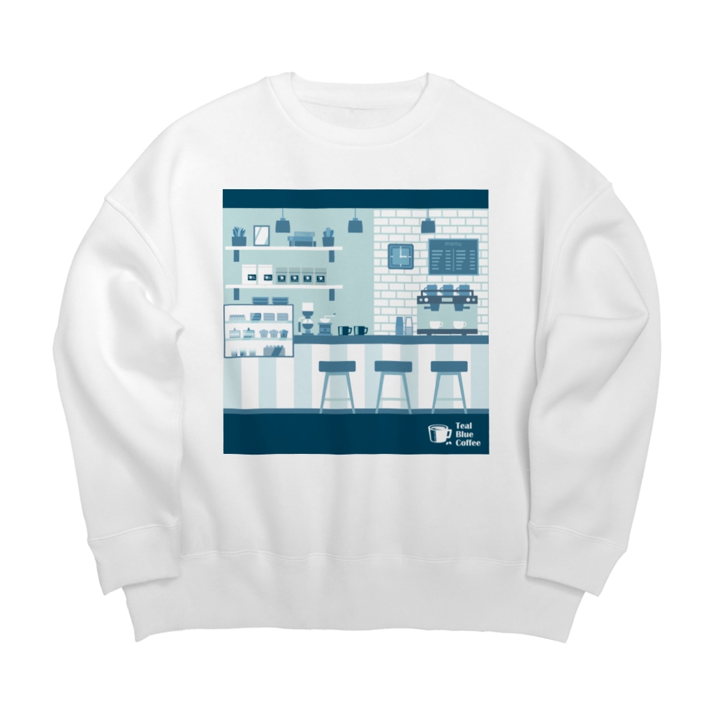 Teal Blue Coffeeの香るコーヒー Big Crew Neck Sweatshirt