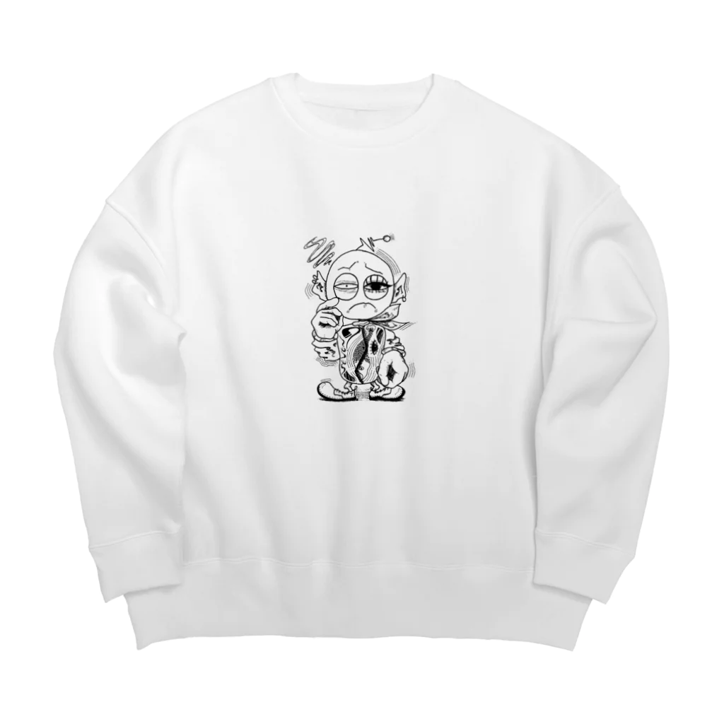 せ ぶ ん の お み せのおなやみ宇宙人 Big Crew Neck Sweatshirt