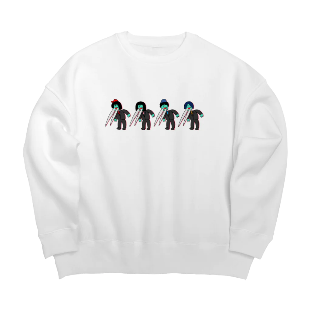 のうみそクラブの恐怖のドラキュラ Big Crew Neck Sweatshirt