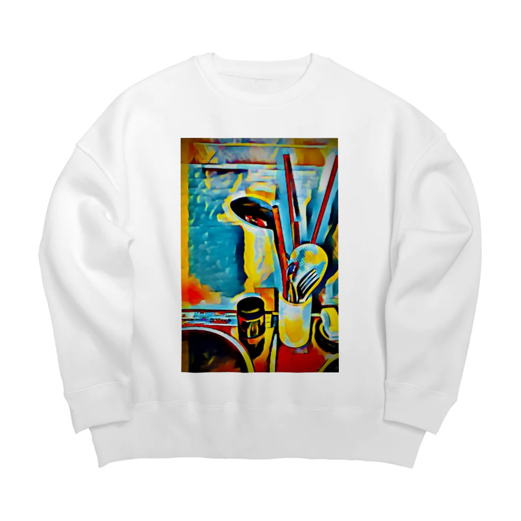 oka__のキッチン Big Crew Neck Sweatshirt