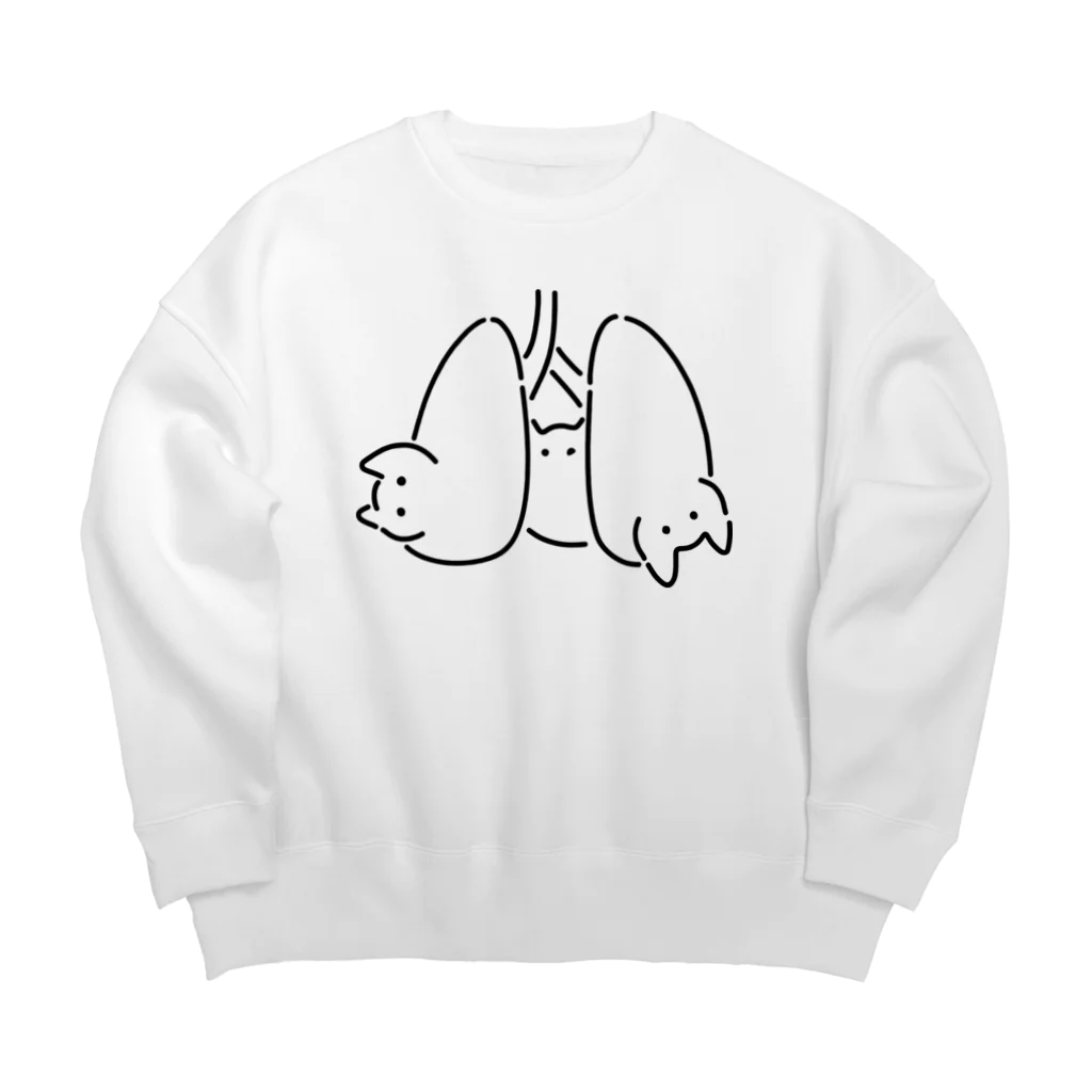 ねこやにわとりやの心肺猫 Big Crew Neck Sweatshirt
