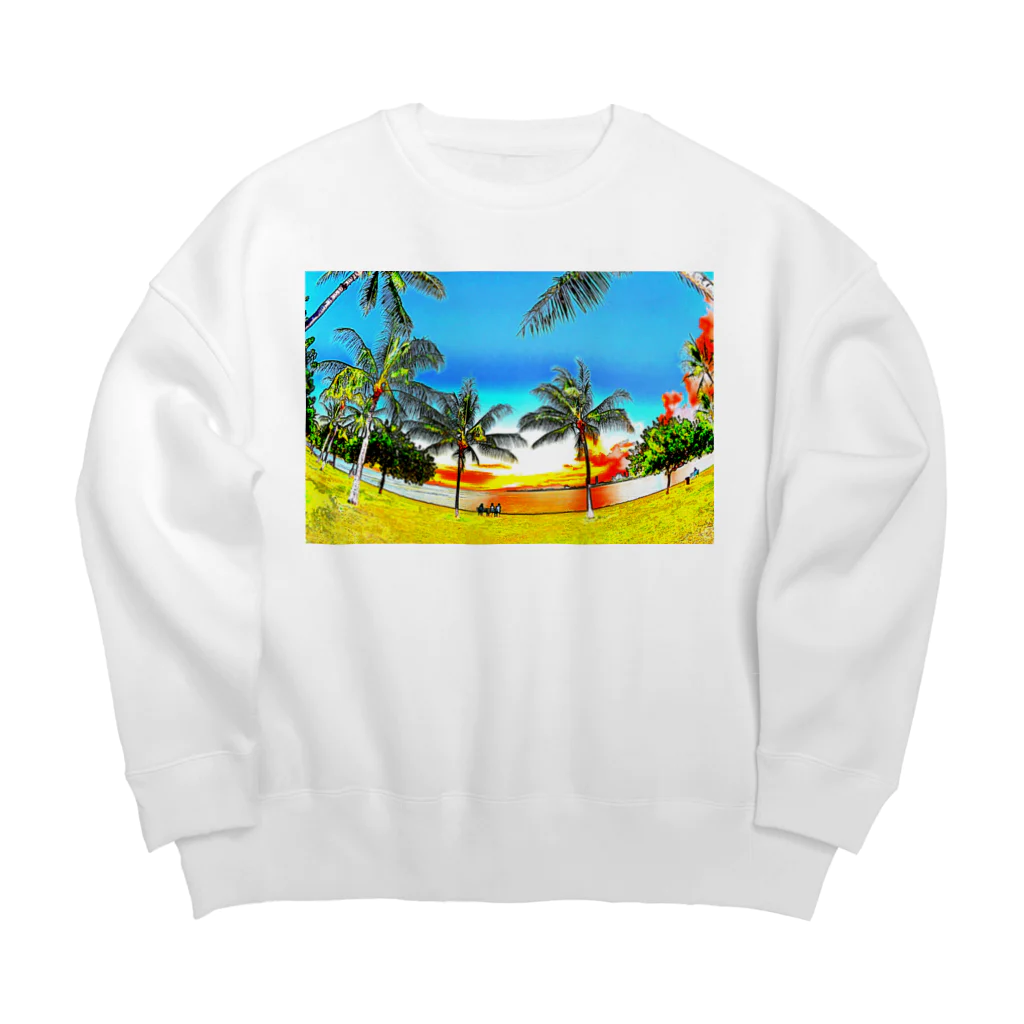 アロハスタイルハワイのハワイ　マジックアイランド　サンセット Big Crew Neck Sweatshirt