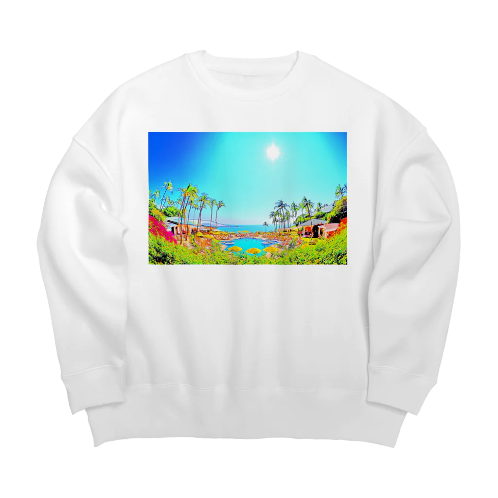 アロハスタイルハワイのラナイ島　フォーシーズンズ　リゾート（イラスト） Big Crew Neck Sweatshirt