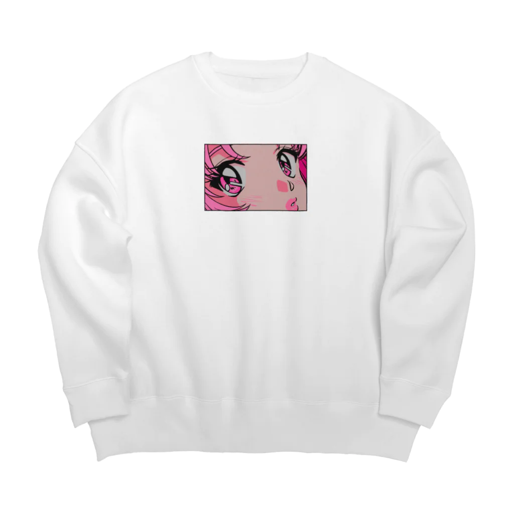 nsnのピンク・まなざし Big Crew Neck Sweatshirt