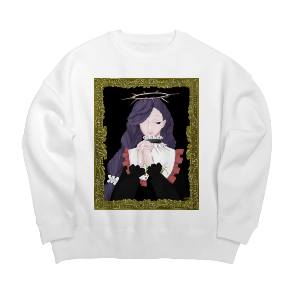 朝ILLUSTRATIONの天使 Big Crew Neck Sweatshirt