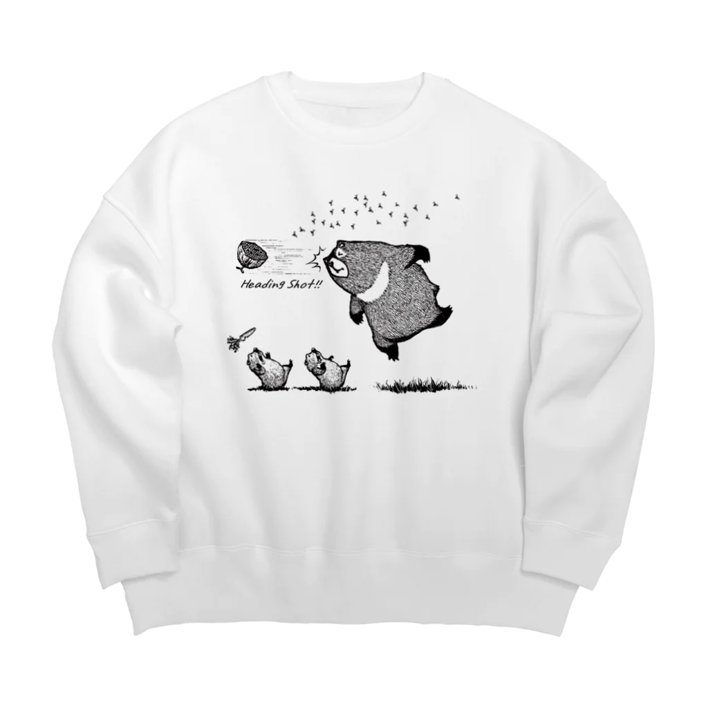 planetNITのヘディング熊 Big Crew Neck Sweatshirt