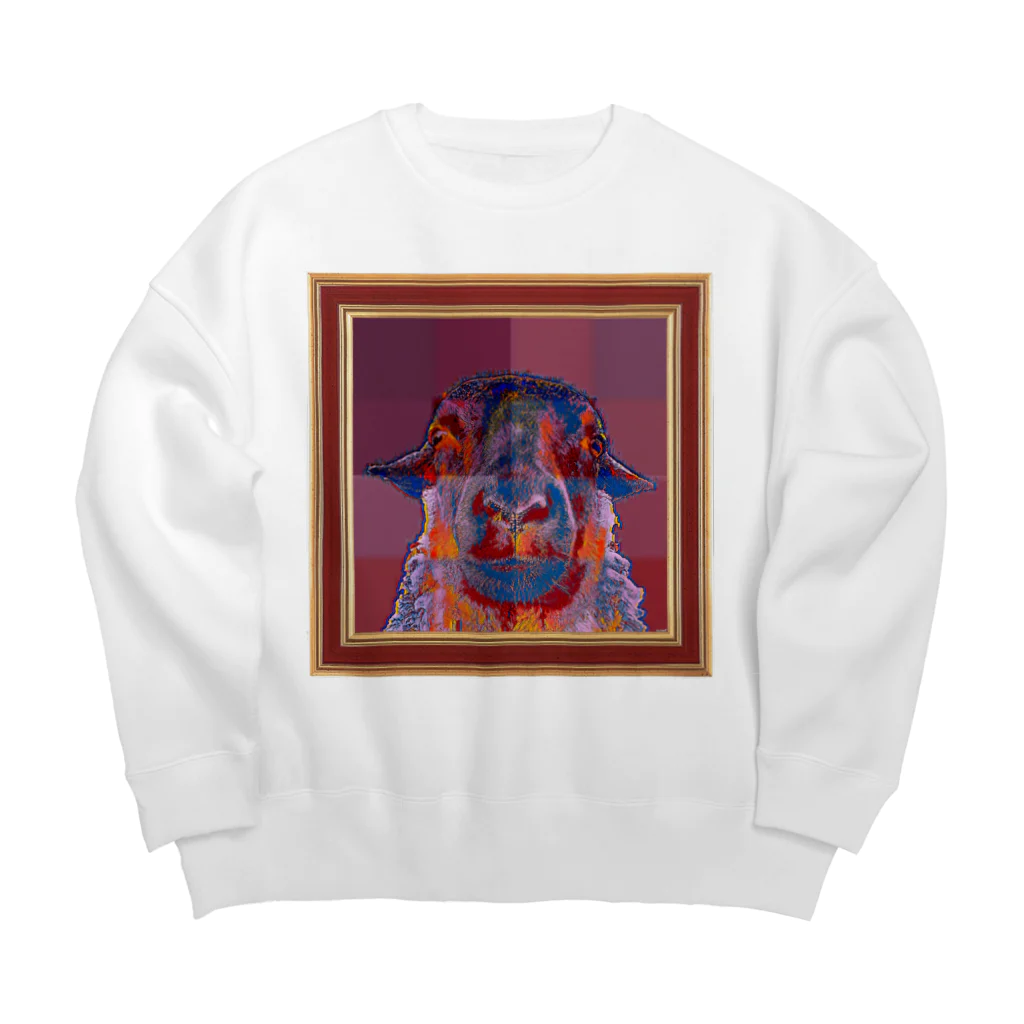 ひつじのクロの野獣派ひつじ Big Crew Neck Sweatshirt