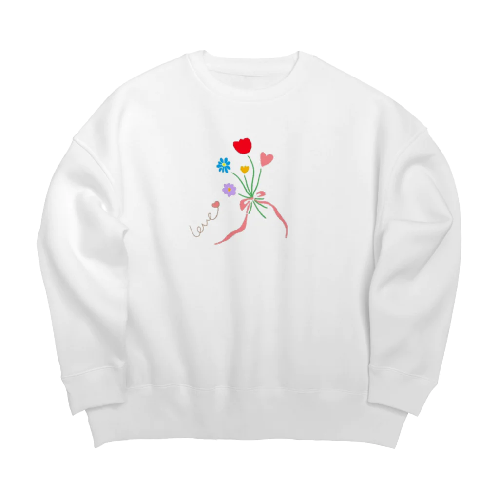 つつみ　ののの花束と気持ち Big Crew Neck Sweatshirt