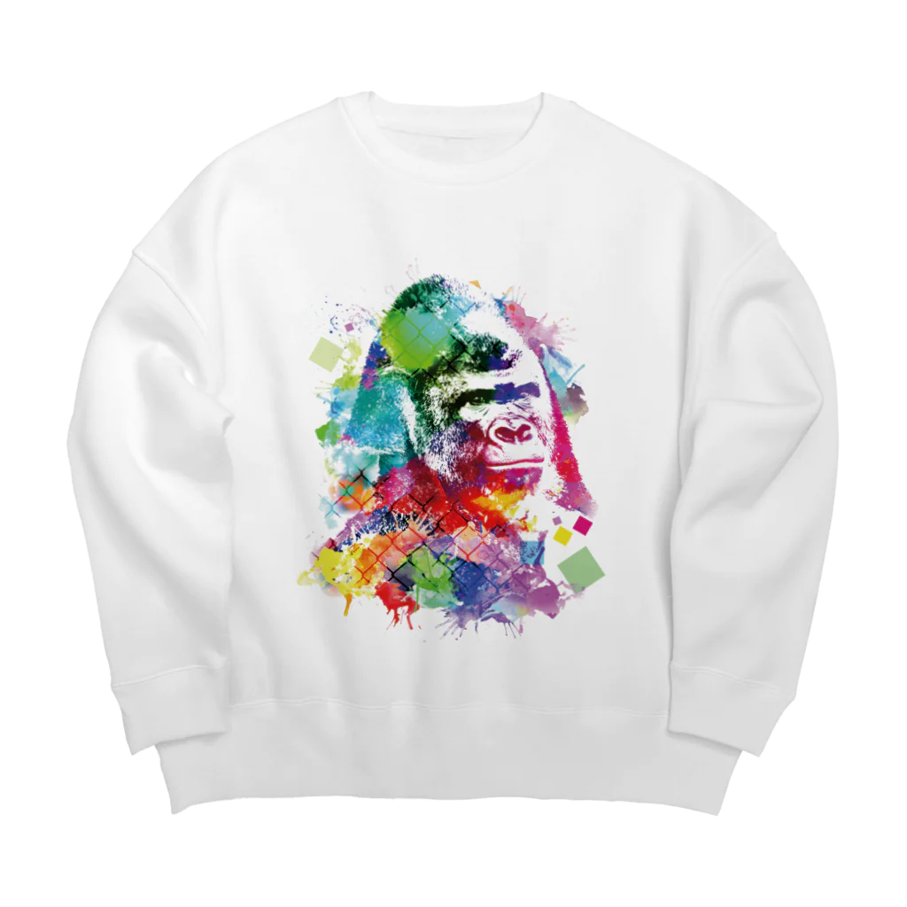 ことり屋のカラフルゴリラ Big Crew Neck Sweatshirt