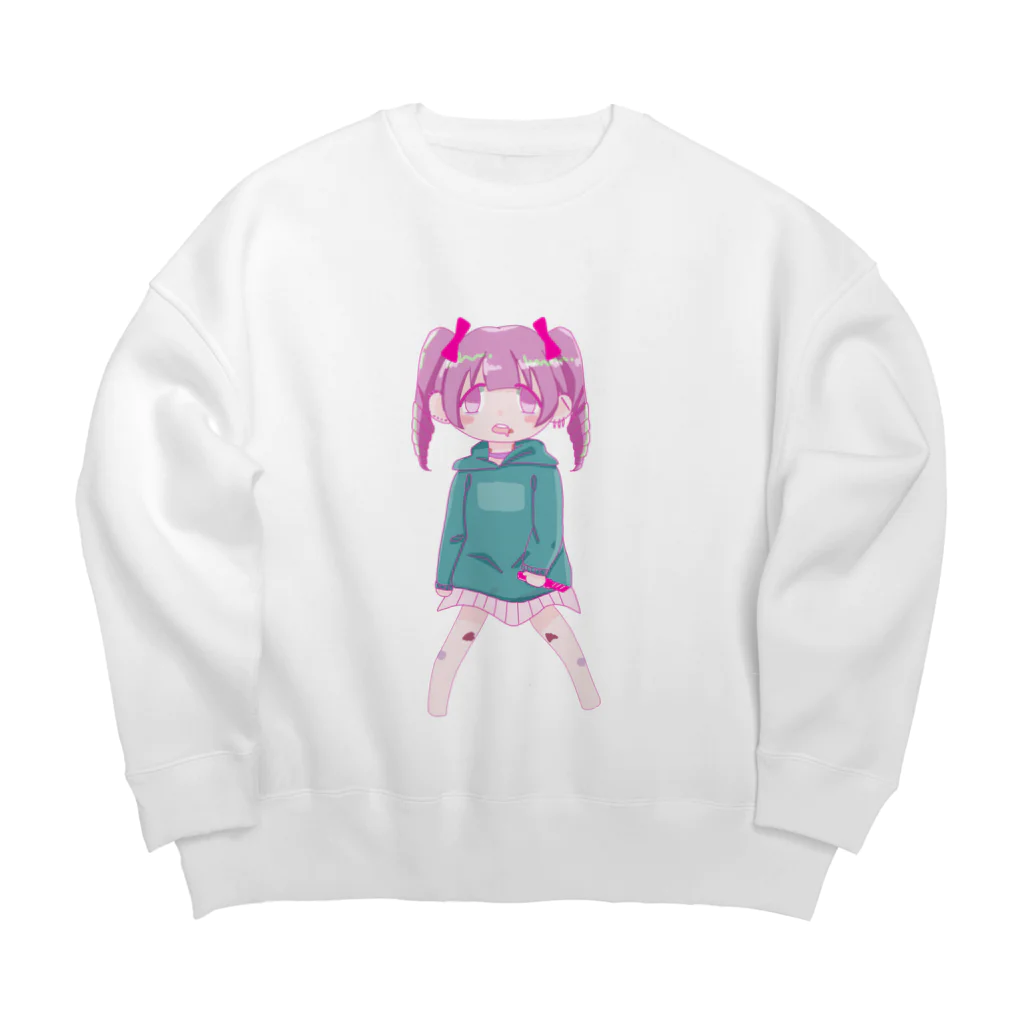 流れ星のめん子ちゃん Big Crew Neck Sweatshirt