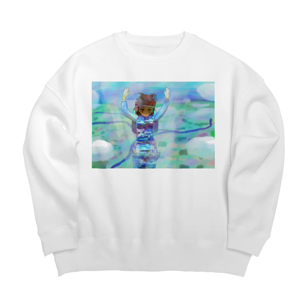 きなこもちの小屋２号店の空挺部隊の女の子 Big Crew Neck Sweatshirt