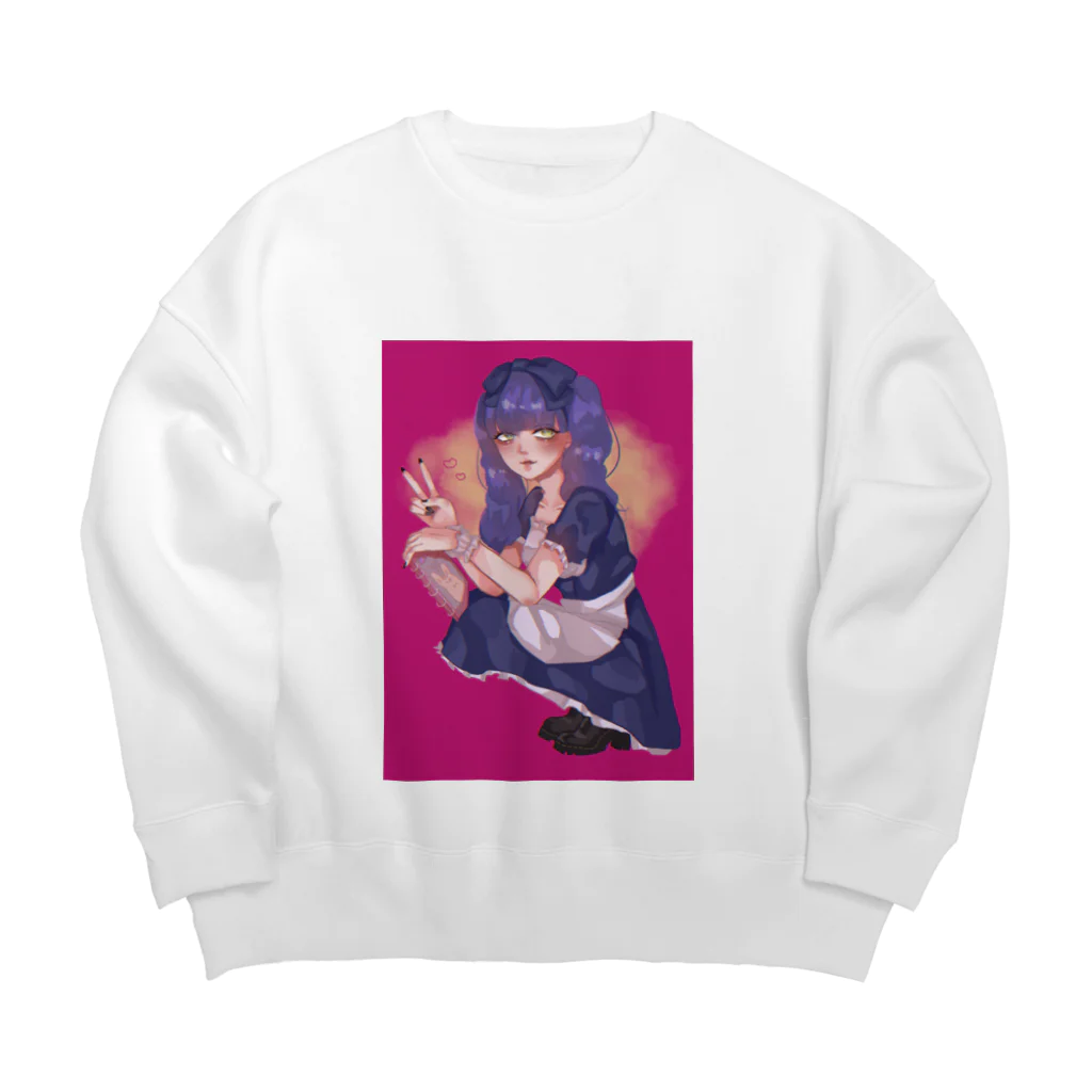 うちゅうのツインテールメイドさん Big Crew Neck Sweatshirt