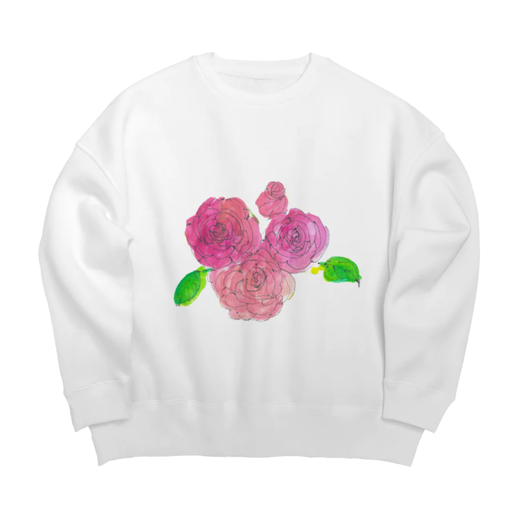 gama da gamaの薔薇の花 Big Crew Neck Sweatshirt