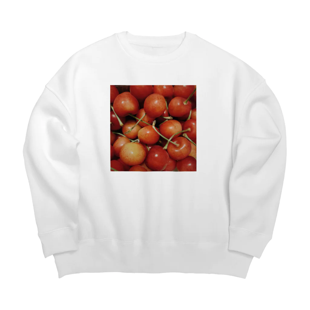 おフェロなニュアンスガール🍑の隣同士あなたと私さくらんぼ Big Crew Neck Sweatshirt