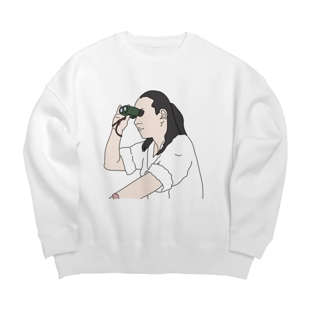 ピン子ちゃんのみせの監視するピン子 Big Crew Neck Sweatshirt