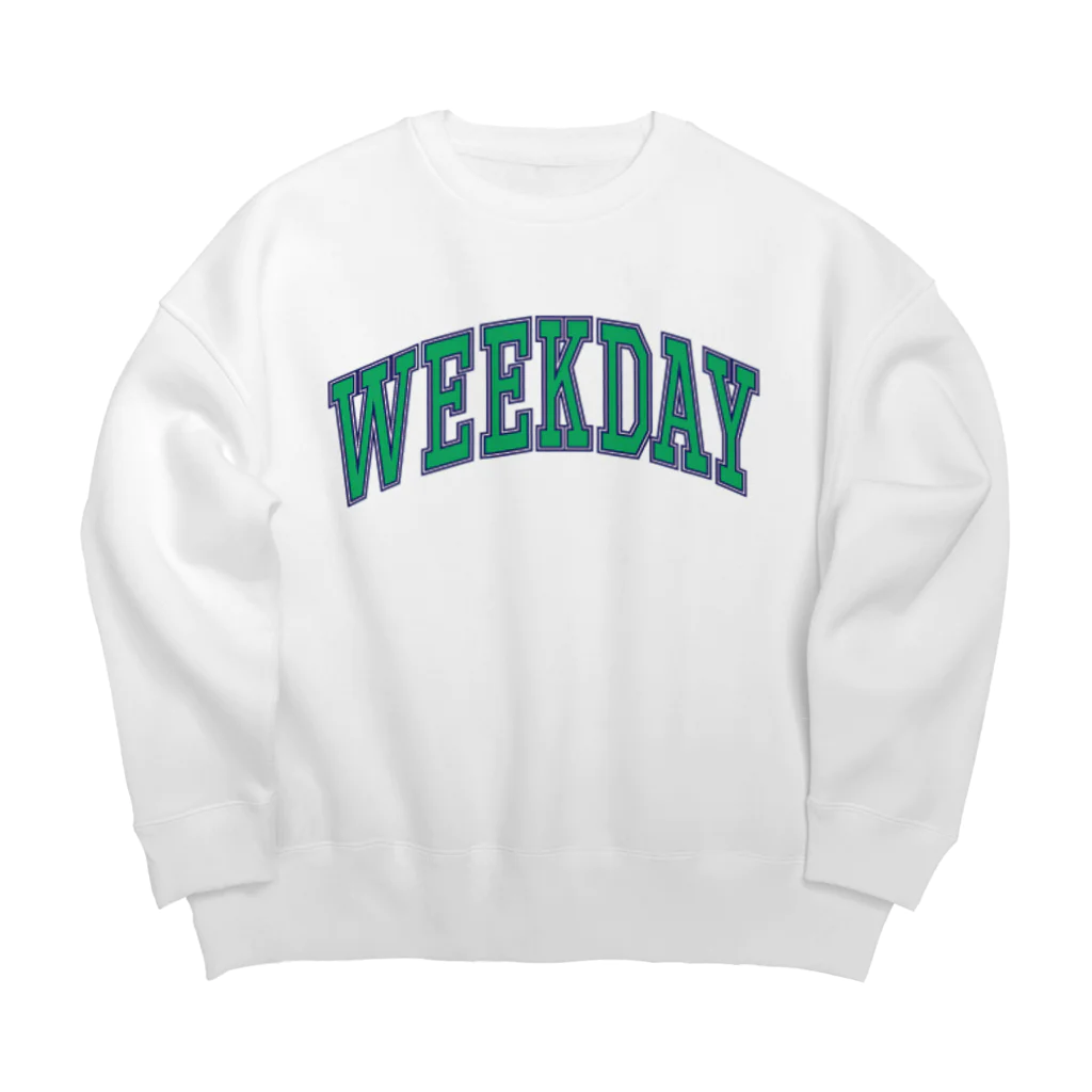 カレッジロゴ何か良いのウィークデーカレッジ Big Crew Neck Sweatshirt