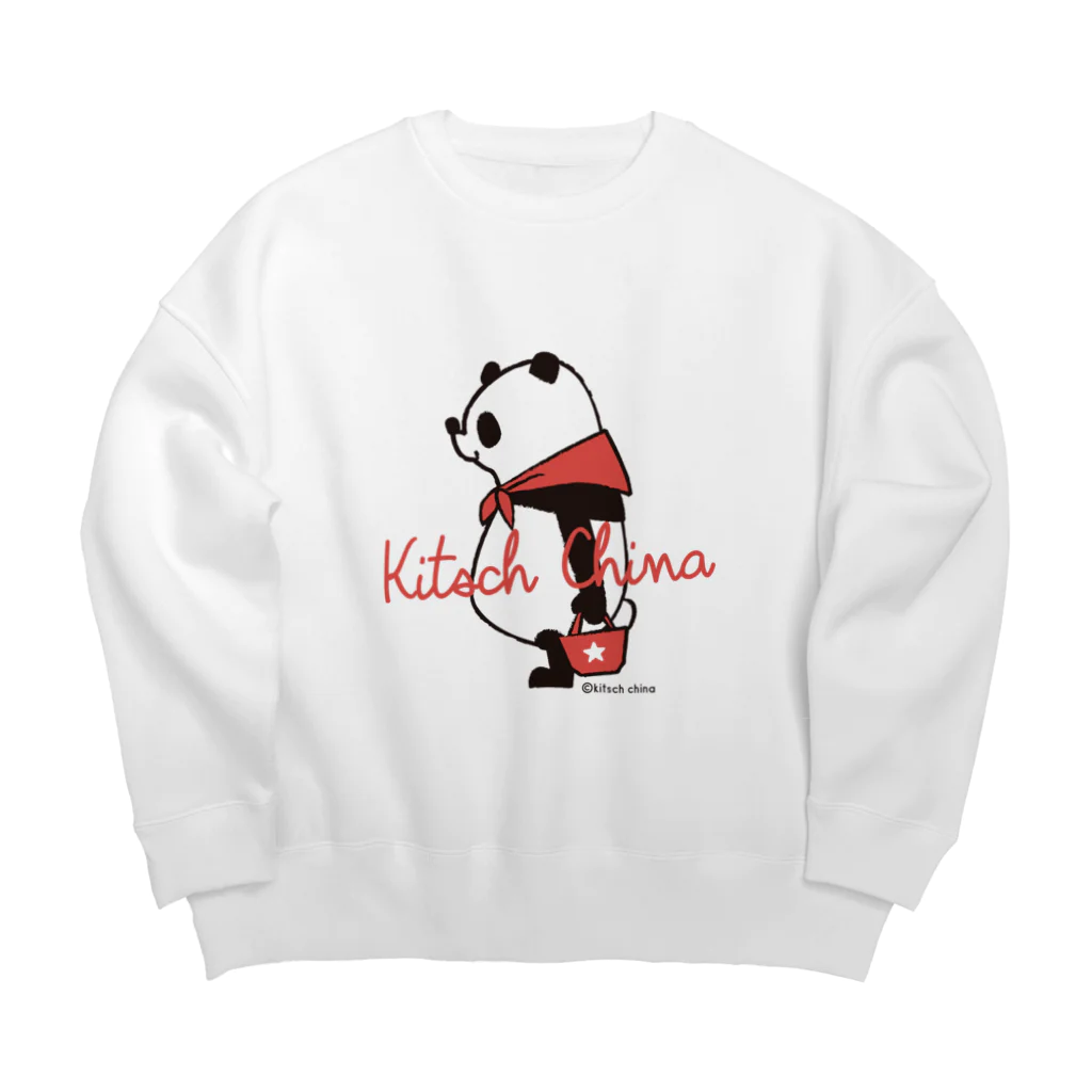 キッチュの赤スカーフパンダ Big Crew Neck Sweatshirt