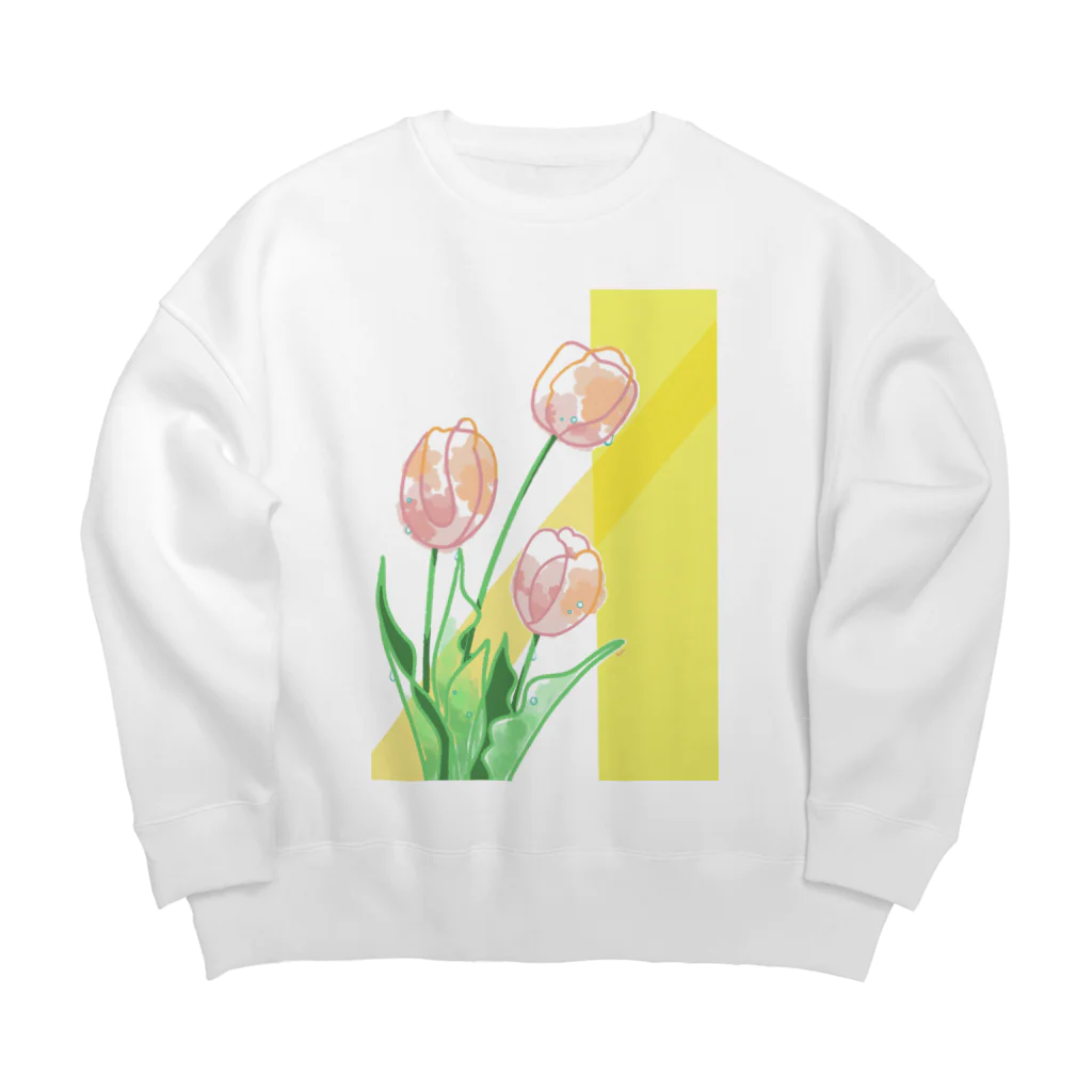 otofuke_madokaのやさしいチューリップ Big Crew Neck Sweatshirt