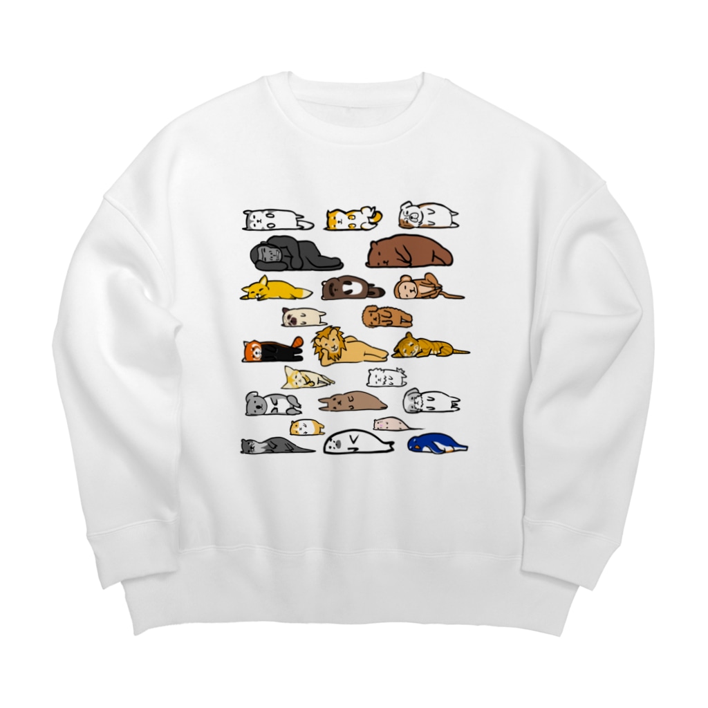 奇×屋の文字なし無気力動物園 Big Crew Neck Sweatshirt