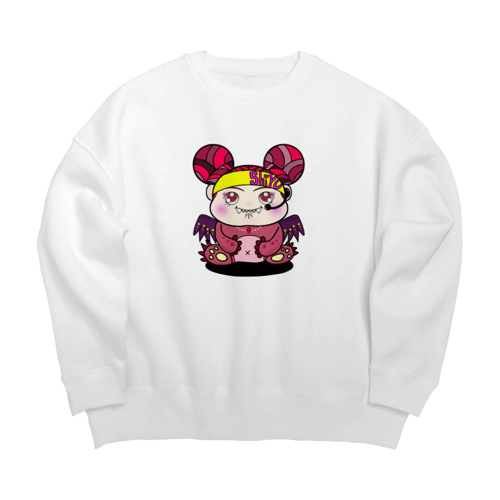 shiyuqvvpの下唇カミモンスター Big Crew Neck Sweatshirt