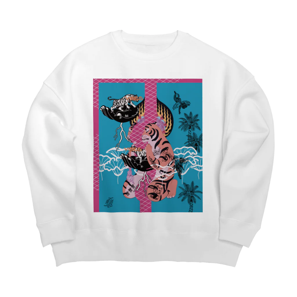 ぱいせんの多次元宇宙タイガー Big Crew Neck Sweatshirt